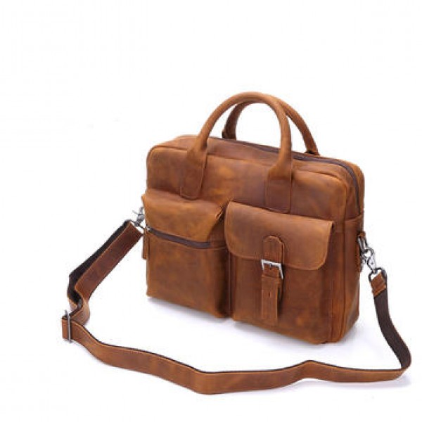 Genuine Leather Handbag Shoulder Leisure Men's Bag Business Briefcase