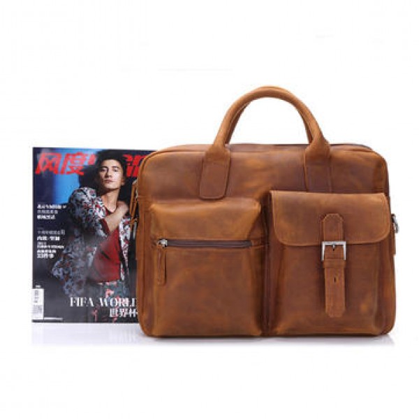 Genuine Leather Handbag Shoulder Leisure Men's Bag Business Briefcase