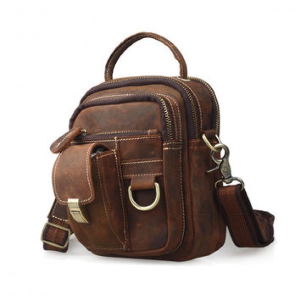 Men's Messenger Bag Retro Shoulder Bag Genuine Leather Men's Crossbody Bags