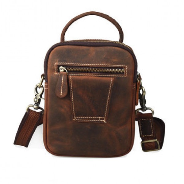 Men's Messenger Bag Retro Shoulder Bag Genuine Leather Men's Crossbody Bags