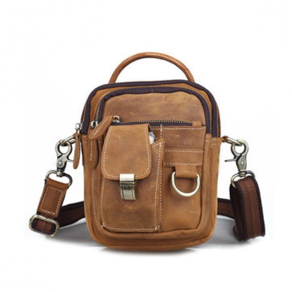 Men's Messenger Bag Retro Shoulder Bag Genuine Leather Men's Crossbody Bags