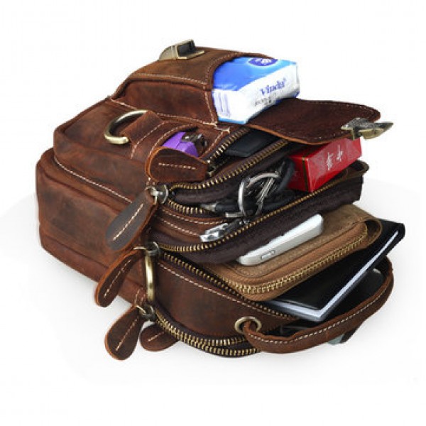 Men's Messenger Bag Retro Shoulder Bag Genuine Leather Men's Crossbody Bags