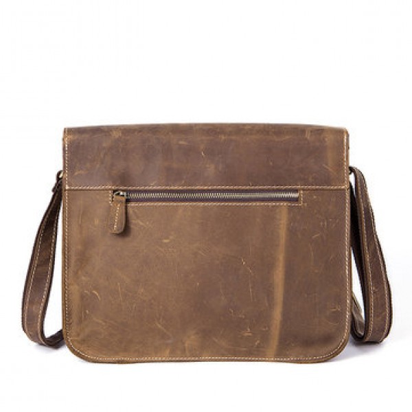 Men Genuine Leather Multifunctional Minimalist Retro Shoulder Crossbody Bag