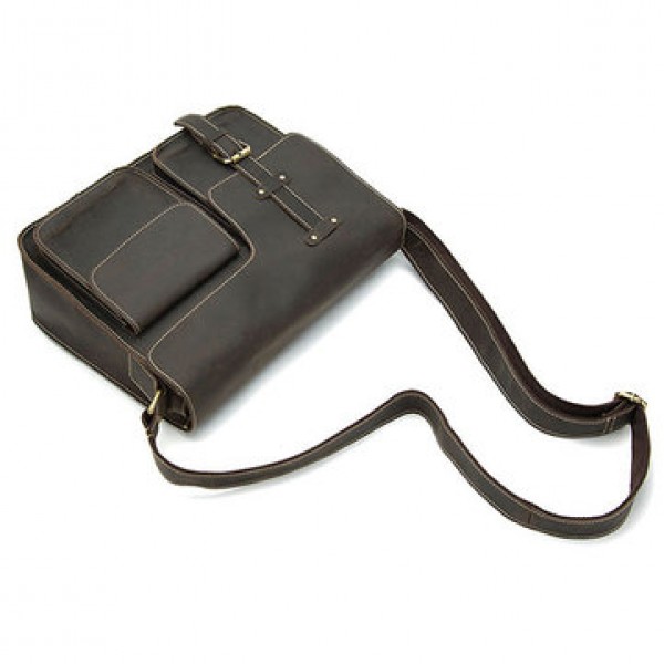 Men Genuine Leather Multifunctional Minimalist Retro Shoulder Crossbody Bag