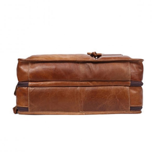 Men Genuine Leather Business Large Capacity Handbag Briefcase