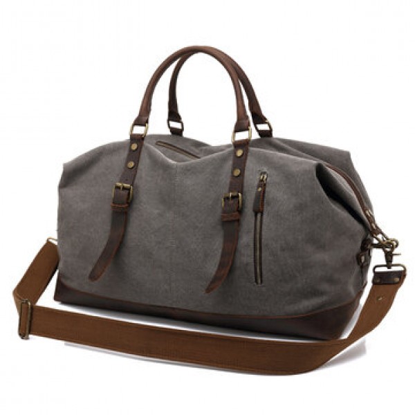 Men Canvas Weekend Holdall Travel Holdall Bag Outdoor Large Capacity Duffle Bag