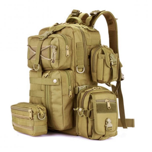 Men Nylon Waterproof Multifunction Capacity Tactical Backpack Outdoor Travel Hiking Shoulder Bag