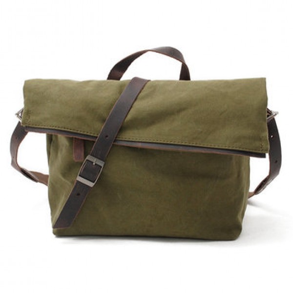 Men Canvas Minimalist Crossbody Bag Handbag Leisure Travel Outdoor Shoulder Bag