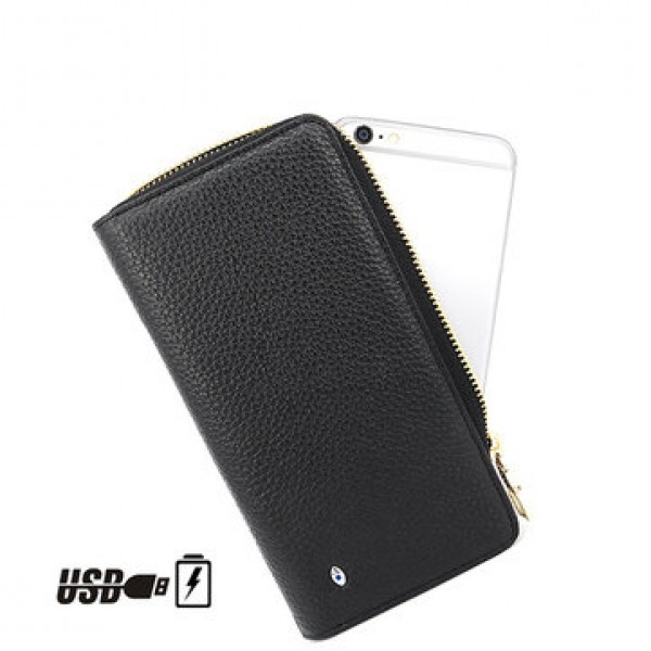 Men Charging Wallet Anti Lost Smart Wallet Multi-function Long Purse