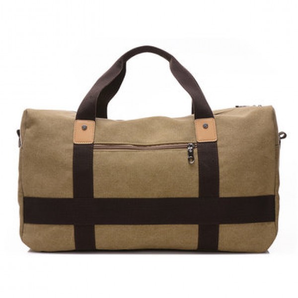 Men Canvas Large Capacity Weekender Bag Handbag Leisure Travel Crossbody Bag Shoulder Bag