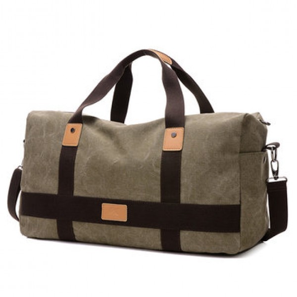 Men Canvas Large Capacity Weekender Bag Handbag Leisure Travel Crossbody Bag Shoulder Bag