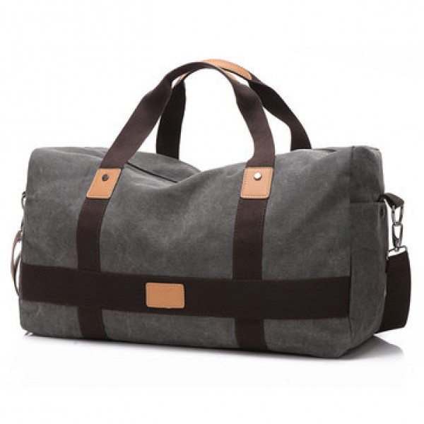 Men Canvas Large Capacity Weekender Bag Handbag Leisure Travel Crossbody Bag Shoulder Bag