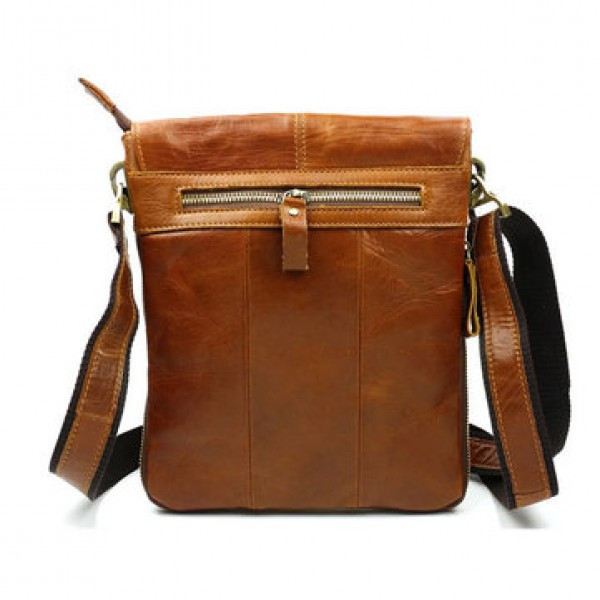 Men Business Casual Genuine Real Leather Retro Shoulder Crossbody Bag