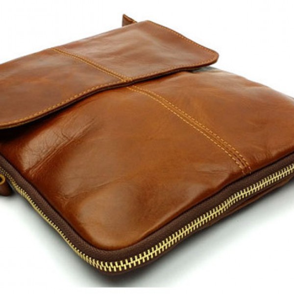 Men Business Casual Genuine Real Leather Retro Shoulder Crossbody Bag