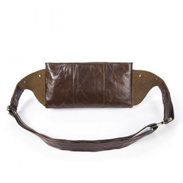 Men Vintage Genuine Leather Waist Bag Durable Retro Crossbody Bag