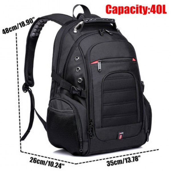 40L Men USB Port Backpack Waterproof Shoulder School Bag Laptop Travel Rucksack