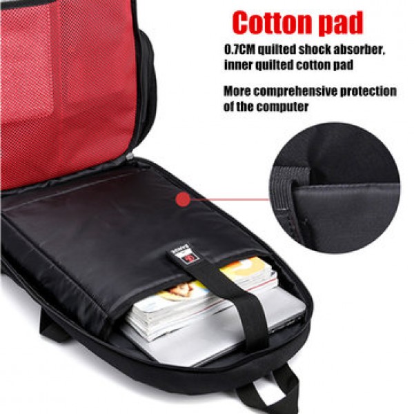 40L Men USB Port Backpack Waterproof Shoulder School Bag Laptop Travel Rucksack