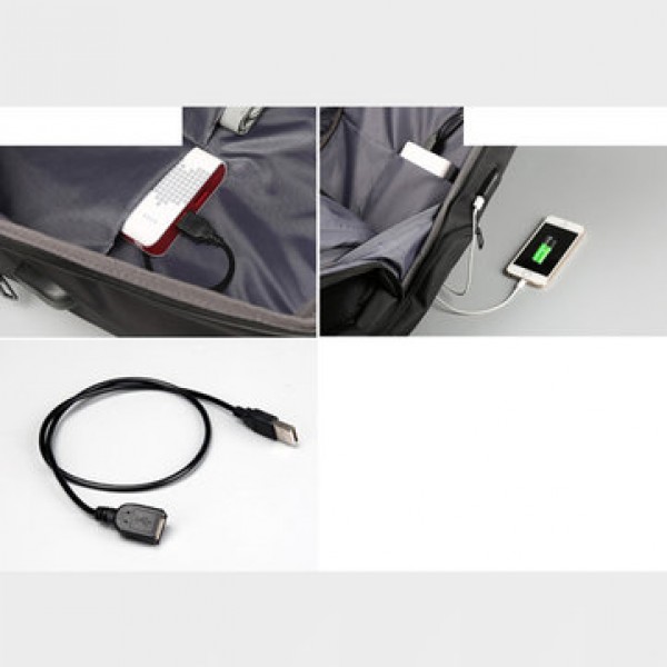 Men Women USB Charging Waterproof Antitheft Laptop Large Capacity Nylon Backpack