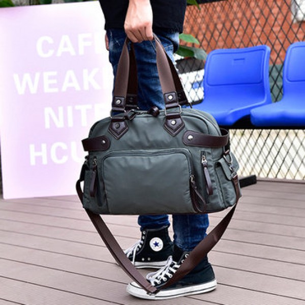 Men Nylon Solid Minimalist Handbag Shoulder Bag Business Travel Crossbody Bag Briefcase