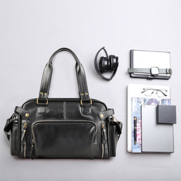 Men PU Leather Outdoor Casual Traveling Large Capacity Multi-function Crossbody Bag