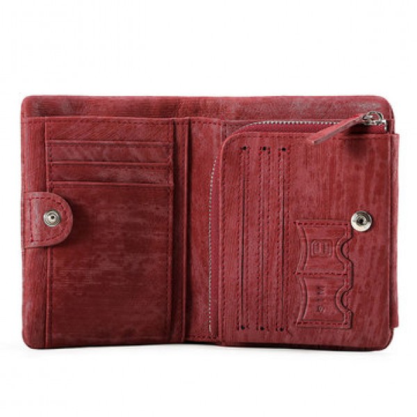 Genuine Leather Wallet Card Bag Coin Purse with SIM Card Holder for Men and Women