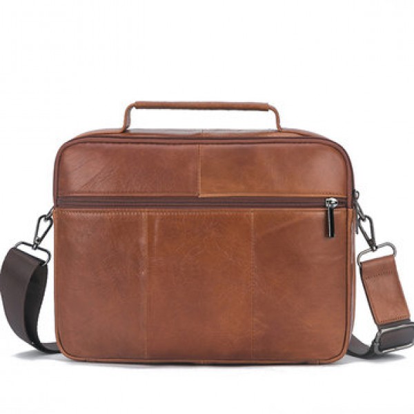 Men Genuine Leather Casual Large Capacity Handbag Crossbody Bag