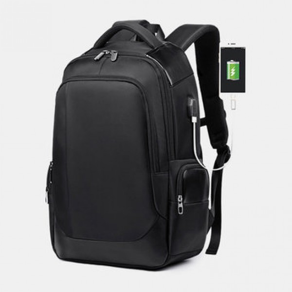 Men Large Capacity Nylon Fashion Casual Backpack With USB Charging Port For Travel Outdoor