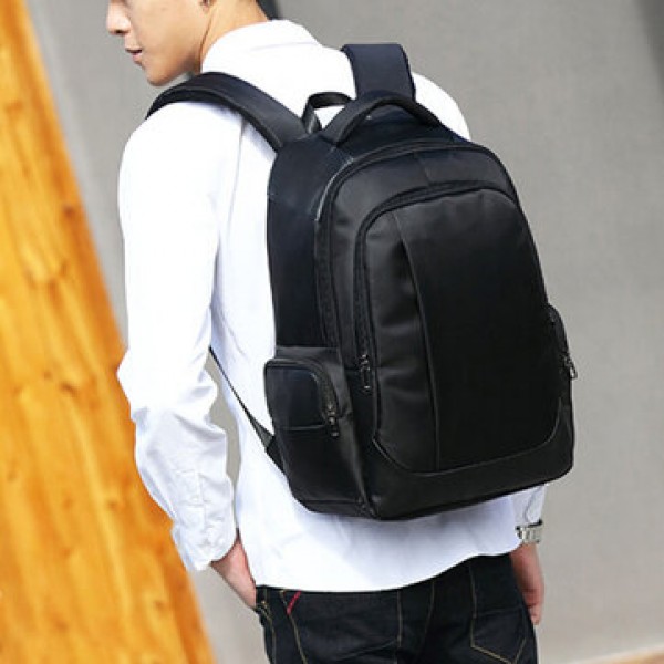 Men Large Capacity Nylon Fashion Casual Backpack With USB Charging Port For Travel Outdoor