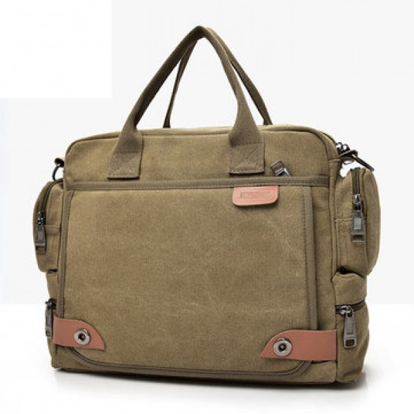 Men Quality Canvas Casual Business Large Capacity Functional Handbag Crossbody Bag