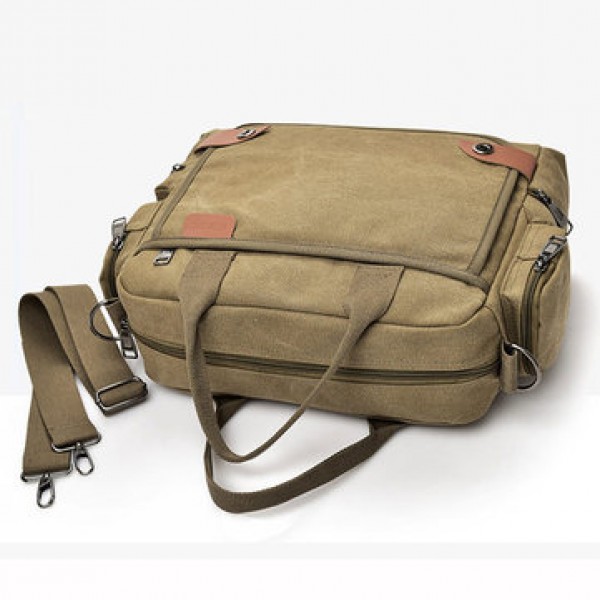 Men Quality Canvas Casual Business Large Capacity Functional Handbag Crossbody Bag