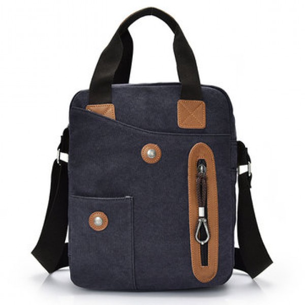 Men Canvas Leisure Business Vertical Crossboby Bag Handbag Light Weight Minimalist Briefcase