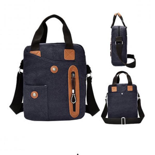 Men Canvas Leisure Business Vertical Crossboby Bag Handbag Light Weight Minimalist Briefcase