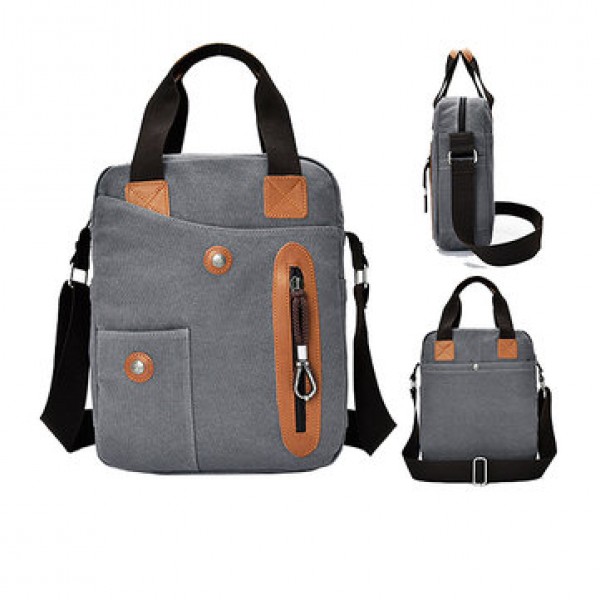 Men Canvas Leisure Business Vertical Crossboby Bag Handbag Light Weight Minimalist Briefcase