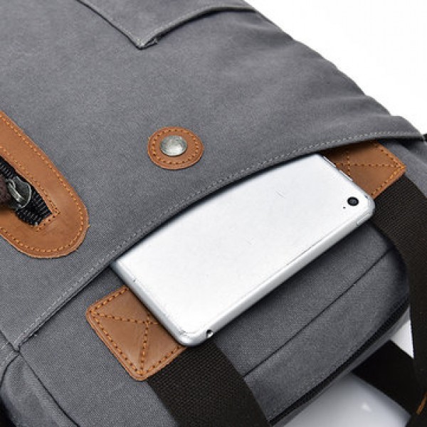 Men Canvas Leisure Business Vertical Crossboby Bag Handbag Light Weight Minimalist Briefcase