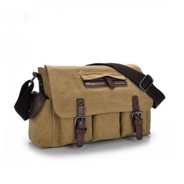 Mens Casual Canvas Messenger Bag Travel Shoulder