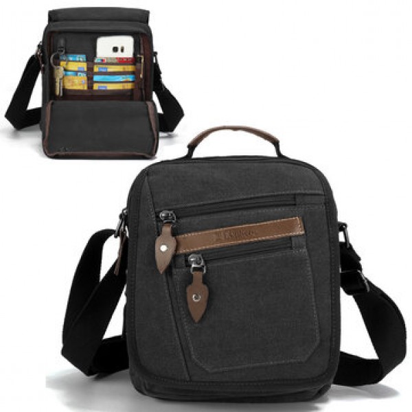 Men Retro Genuine Leather 6 Inch Phone Bag Waist Bag Shoulder Crossbody Bag