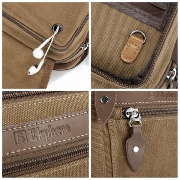 Men Retro Genuine Leather 6 Inch Phone Bag Waist Bag Shoulder Crossbody Bag