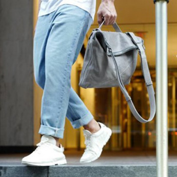 Men Handbag Casual Multifunction Foldable Solid Crossbody Bag Business Bag