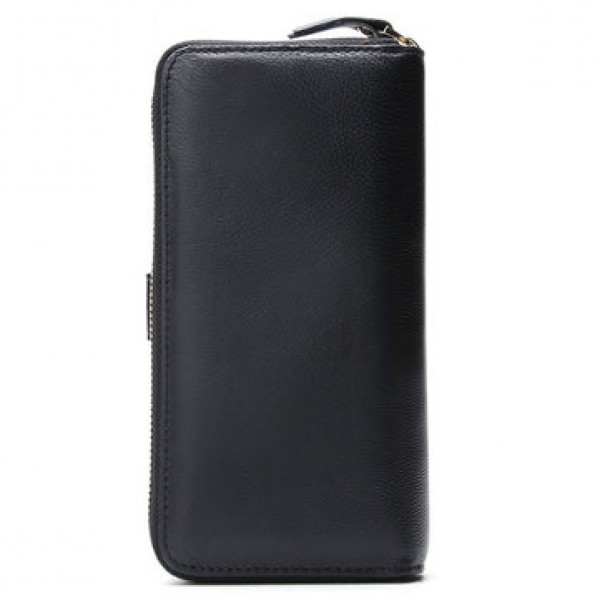 Men Women Clutch Black Wallet Long Zipper Wallet Cell Phone Wallet