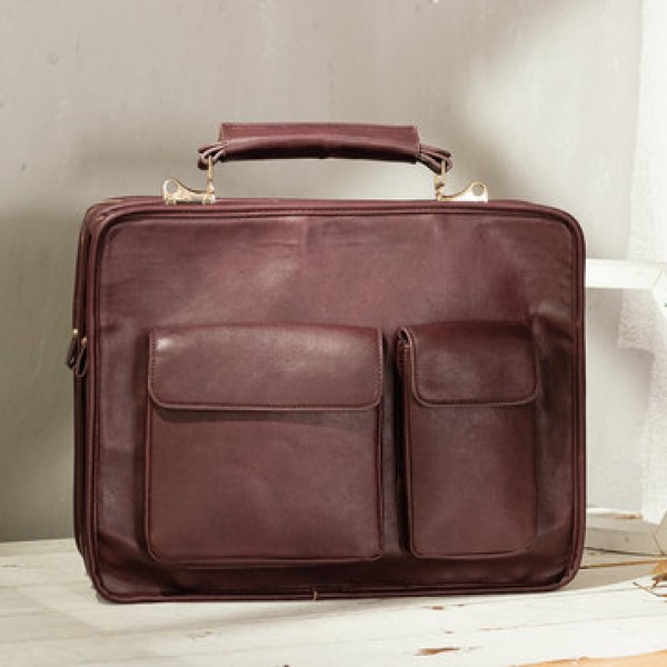 Men Faux Leather Business Bag Messenger Bag Handbag Office Work