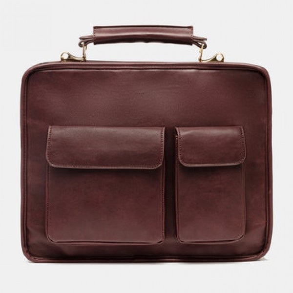 Men Faux Leather Business Bag Messenger Bag Handbag Office Work