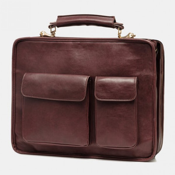 Men Faux Leather Business Bag Messenger Bag Handbag Office Work