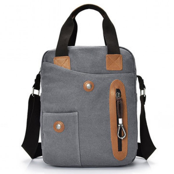 Men Canvas Leisure Business Vertical Crossboby Bag Handbag Light Weight Minimalist Briefcase