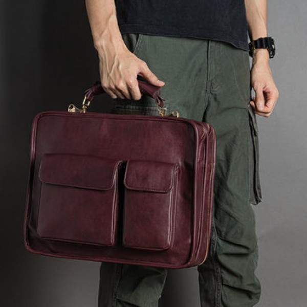 Men Faux Leather Business Bag Messenger Bag Handba...
